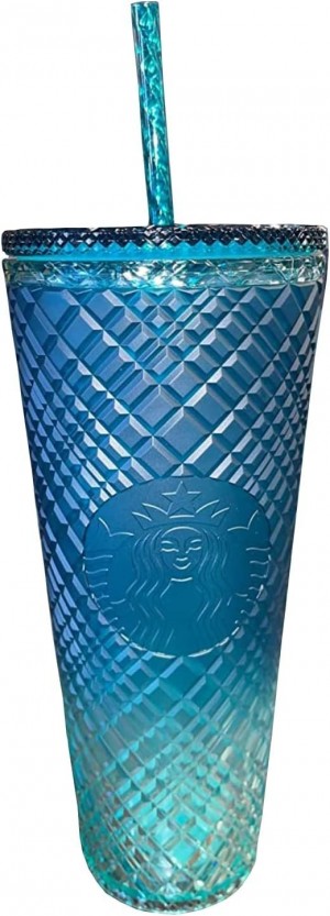 Starbucks 2023 Green Gradient Ombre Jeweled Venti Cold Plastic Cup Tumbler, 24 Oz Green | 869FNIUKC