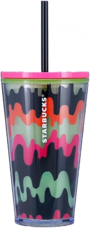 Starbucks 2023 Halloween Limited Edition Drippy Wave Tumbler Decorate With Spooky Stickers Multicolor | 451ZGLUWR