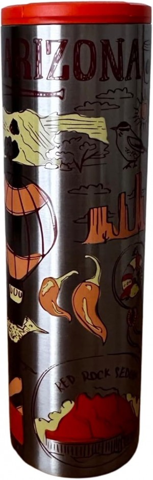 Starbucks Arizona Vacuum Insulated Stainless Steel Traveler Tumbler Coffee Mug 16 Oz Grey Coffee | 643LTRXYQ