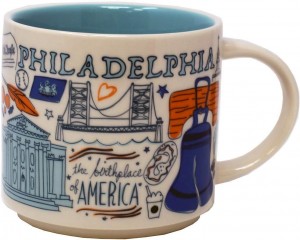 Starbucks Been There Series Philadelphia Ceramic Mug, 14 Oz Blue | 974KNTEOS