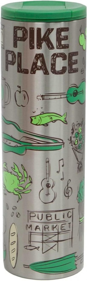 Starbucks Been There Series The First Store Pike Place Market Stainless Steel Tumbler 16oz Grey | 263WSFOYB