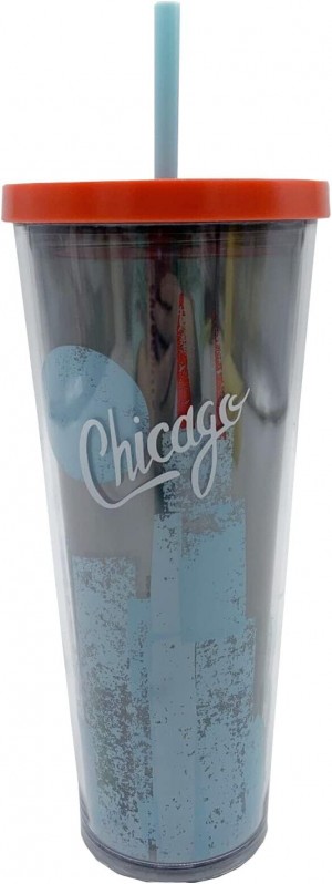 Starbucks Chicago Acrylic Cold Cup With Straw Venti Size, 24 Fl Oz Multicolor | 509ZXMLFE