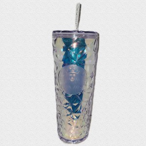 Starbucks Christmas Holidays Clear Diamond Prism Crystal Venti 24oz Tumbler Clear | 459QPZWTK