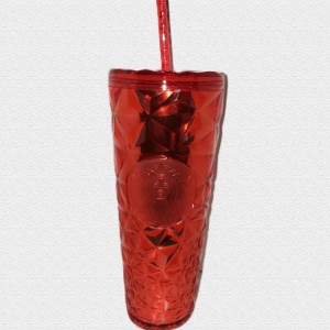 Starbucks Christmas Holidays Red Diamond Prism Crystal Venti 24oz Tumbler Red | 260FWNBIM