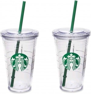 Starbucks Grande Insulated Travel Tumbler 16 Oz Double Wall Acrylic 2 Pack Set Green | 384XHPGAC