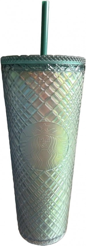 Starbucks Green Jeweled Venti Tumbler Insulated Cold Cup 24 Oz Green | 760GOBFLW