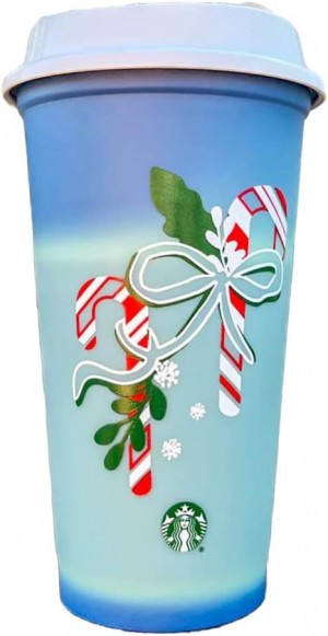 Starbucks Limited Edition Color Changing Candy Cane Reusable Plastic Hot Cups (3)16 Oz Multicolor | 490ZCDNQE