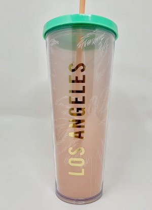 Starbucks Los Angeles 24 Oz Venti Cold Cup Traveler Tumbler Pink | 723PLSQKB