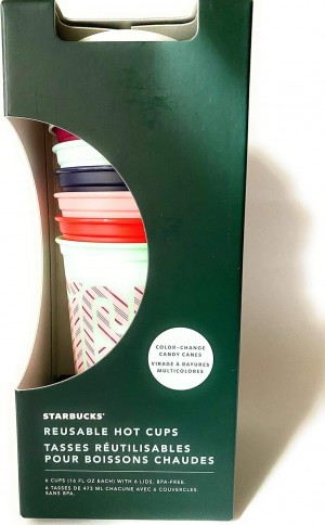 Starbucks Reusable Plastic Hot Cups Holiday 2020 Color Changing Cups, 16 Ounces Multicolor | 207QUAYIR