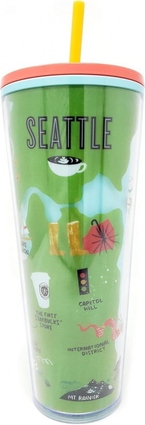 Starbucks Seattle Local Collection Cold Cup Tumbler Venti 24 Oz Red | 824FMPAYI