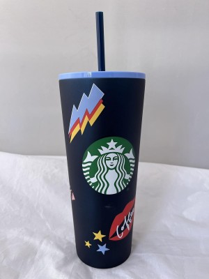 Starbucks Stainless Steel Tumbler Chill Lips Hearts Venti 24 Oz Blue | 360SKYETL