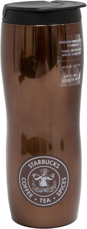 Starbucks The First Store Pike Place Stainless-steel Tumbler (16 Oz, Brown) Brown | 491KOVNZP