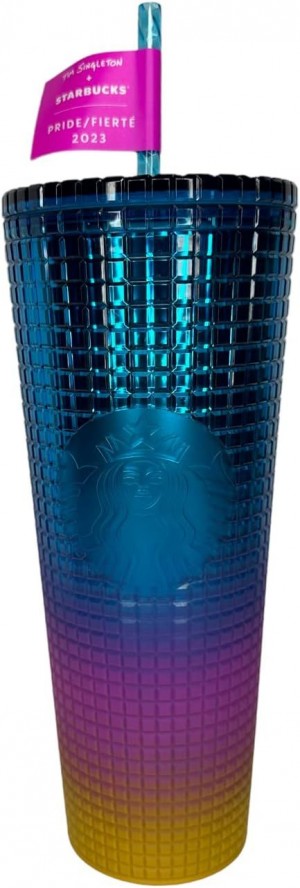 Starbucks Tumbler Tim Singleton Rainbow Grid Gradient Ombre - Venti 24oz - Summer 2023 Multicolor | 415QUEFSB