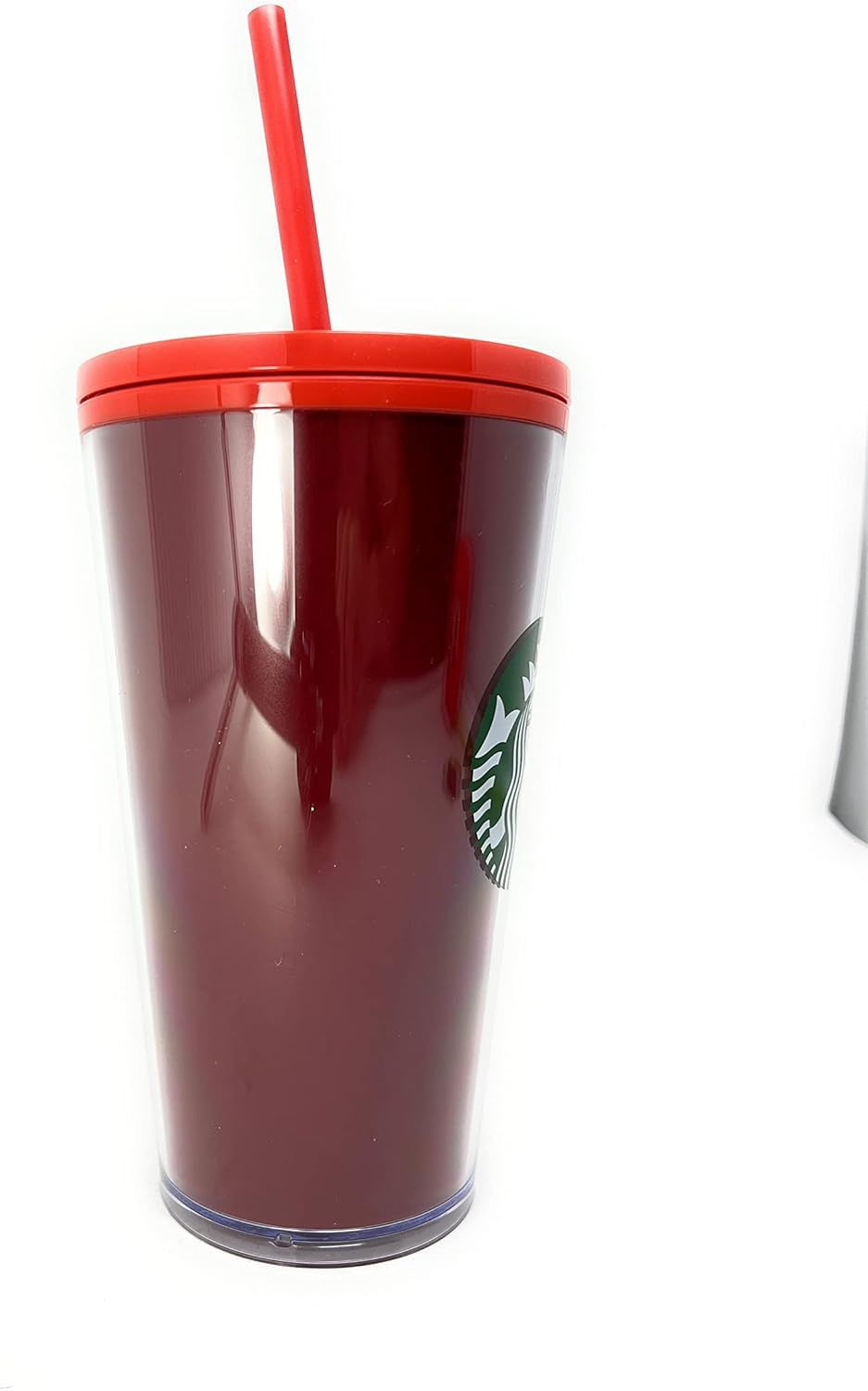 Starbucks 16 Oz Holiday Red Glitter And Red Two Tone Fade Insulated Tumbler With Straw Red | 201MUOTCI