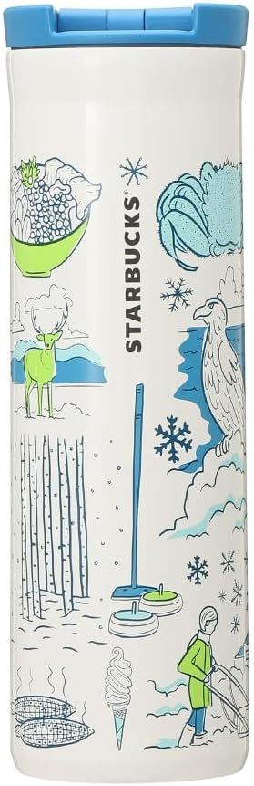 Starbucks 2021 Hokkaido Been There Series Stainless Steel Bottle, 16.5 Fl Oz (473 Ml), Blue Blue | 412NJVLCY