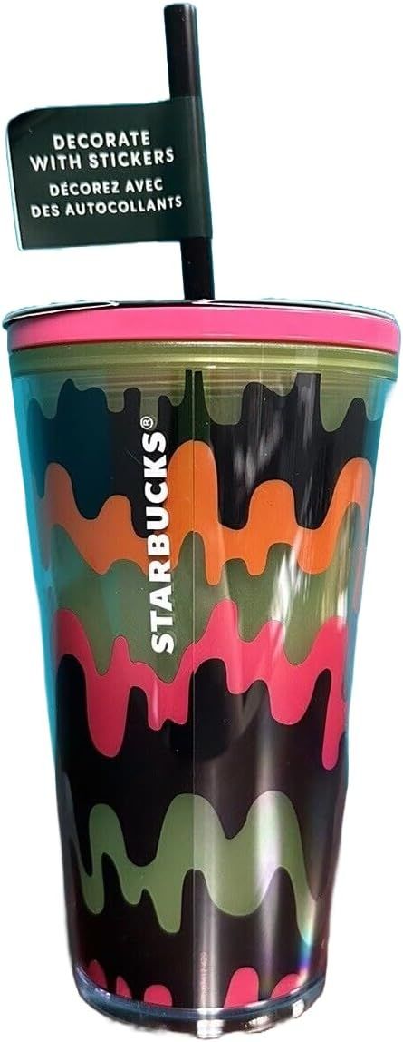 Starbucks 2023 Halloween Limited Edition Drippy Wave Tumbler Decorate With Spooky Stickers Multicolor | 917OKNHPC