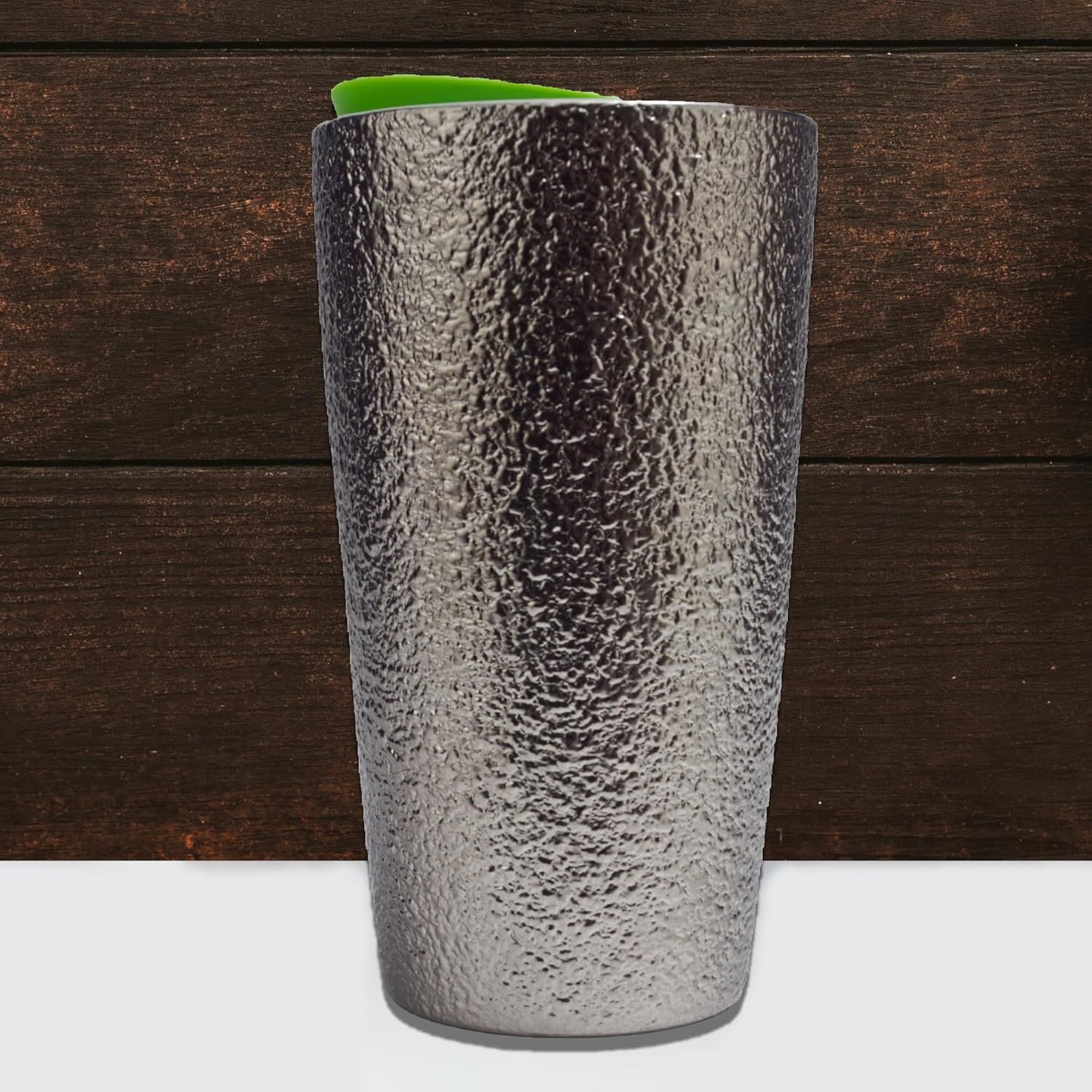 Starbucks 2023 Holiday Silver Metallic Foil Hammered Texture Ceramic Tumbler Mug Silver Metal | 514IGATPQ