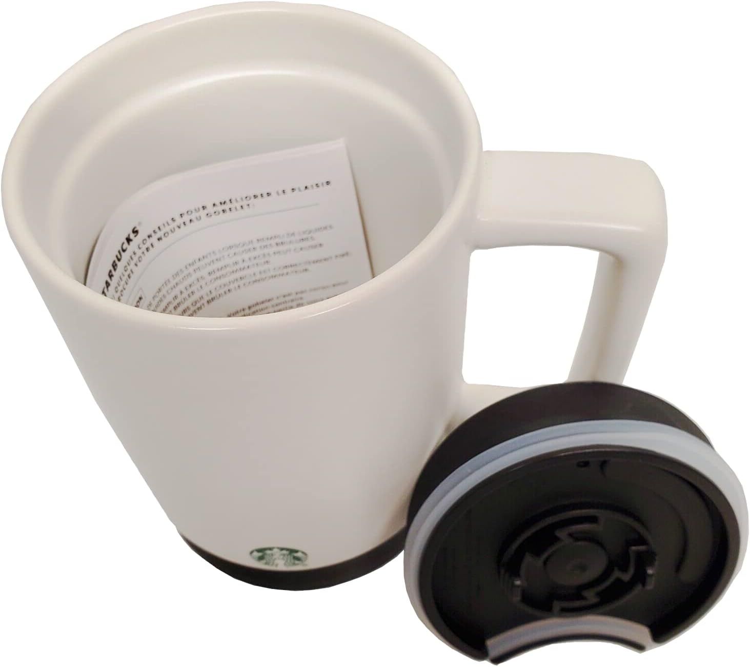 Starbucks 2023 White Mug W/Rubber Bottom & Lid | 14oz White | 438WZFYHV