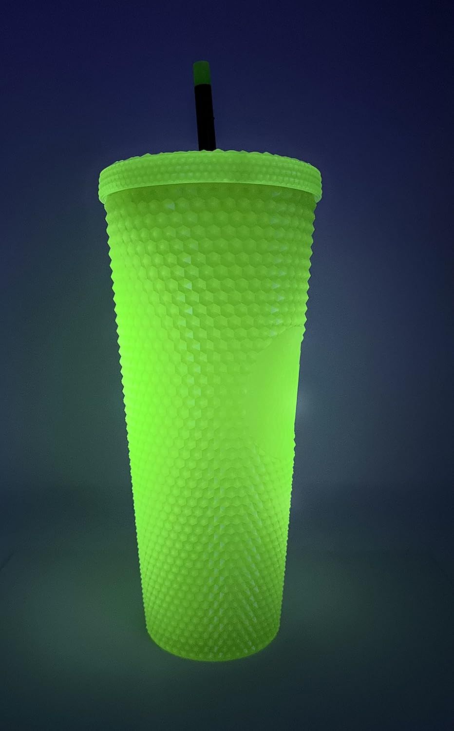 Starbucks 24 Oz Double Wall Glow In The Dark Black Light Uv Slime Green Cold Cup Tumbler Green | 037IEYNBD