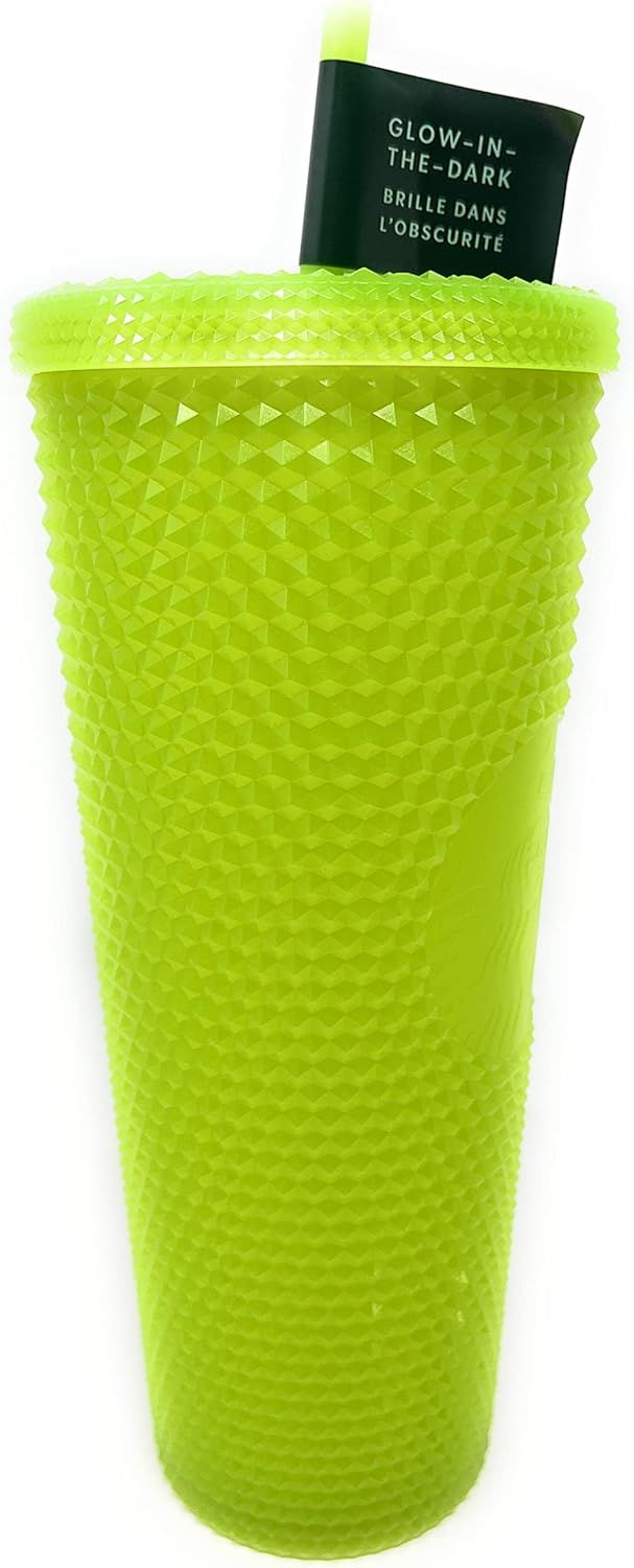 Starbucks 24 Oz Double Wall Glow In The Dark Black Light Uv Slime Green Cold Cup Tumbler Green | 037IEYNBD