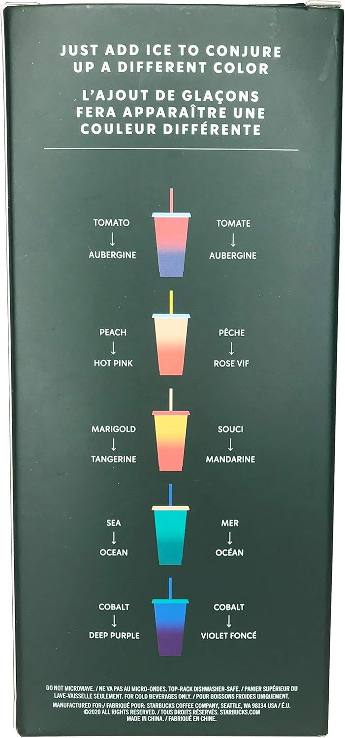 Starbucks 5 X 680ml Reusable Summer Colour Changing Cups Red / Orange / Yellow / Green / Blue | 264DMHWVE