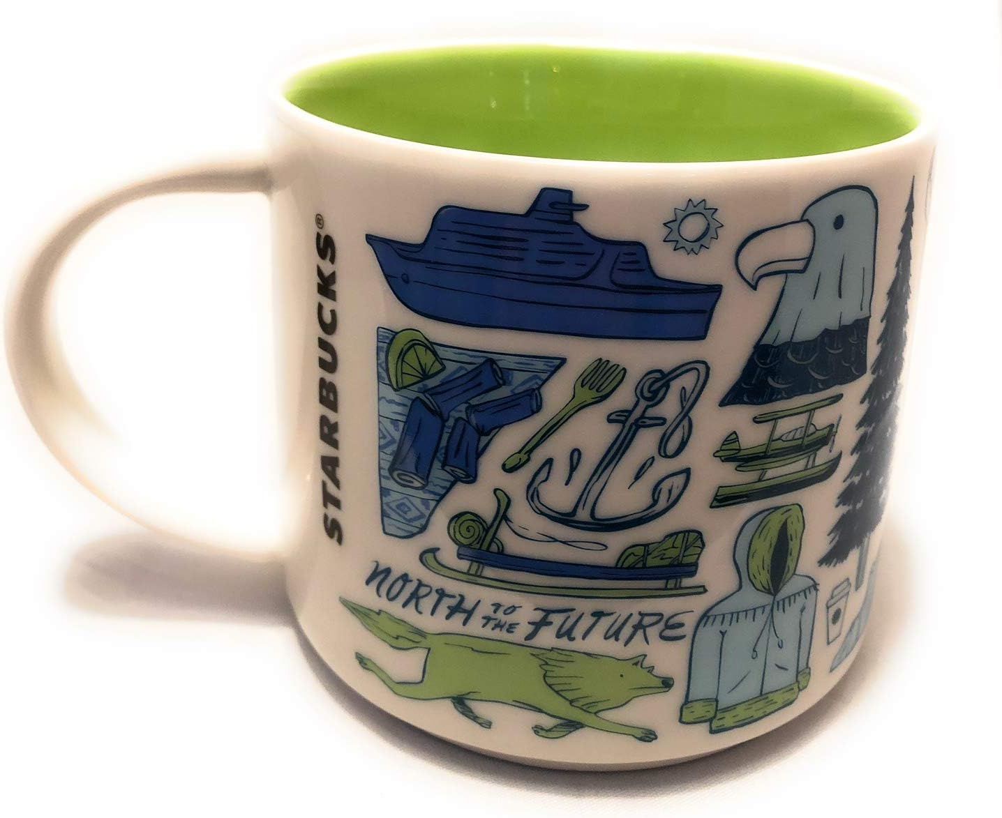 Starbucks Alaska Been There Series Across The Globe Collection Coffee Mug 14 Ounce White / Blue / Green | 768TBVAPG