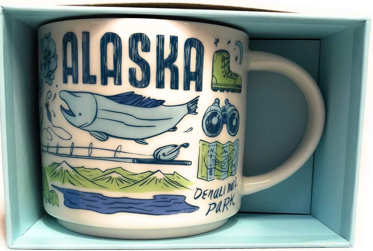 Starbucks Alaska Been There Series Across The Globe Collection Coffee Mug 14 Ounce White / Blue / Green | 768TBVAPG