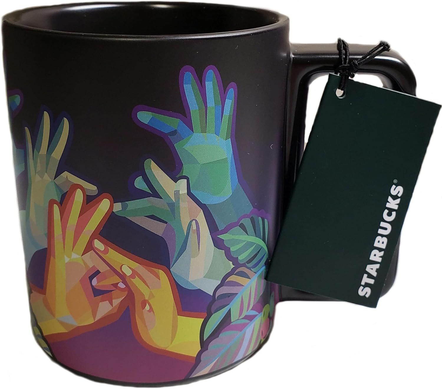 Starbucks American Sign Language Asl Hand Movements Coffee Mug, 12 Oz Black | 319FMLSZR