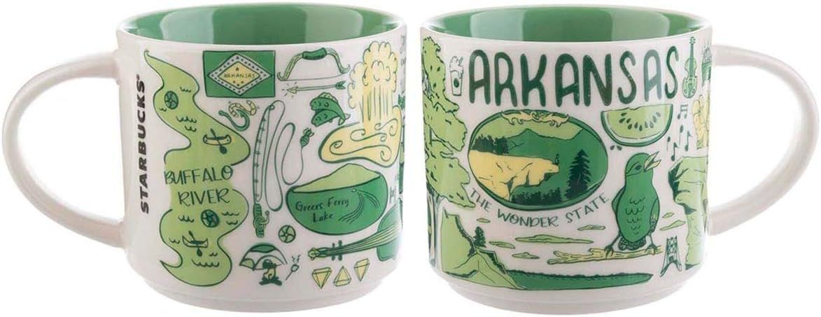 Starbucks Arkansas Been There Series Across The Globe Collection Ceramic Coffee Cup Green | 675LSURNY