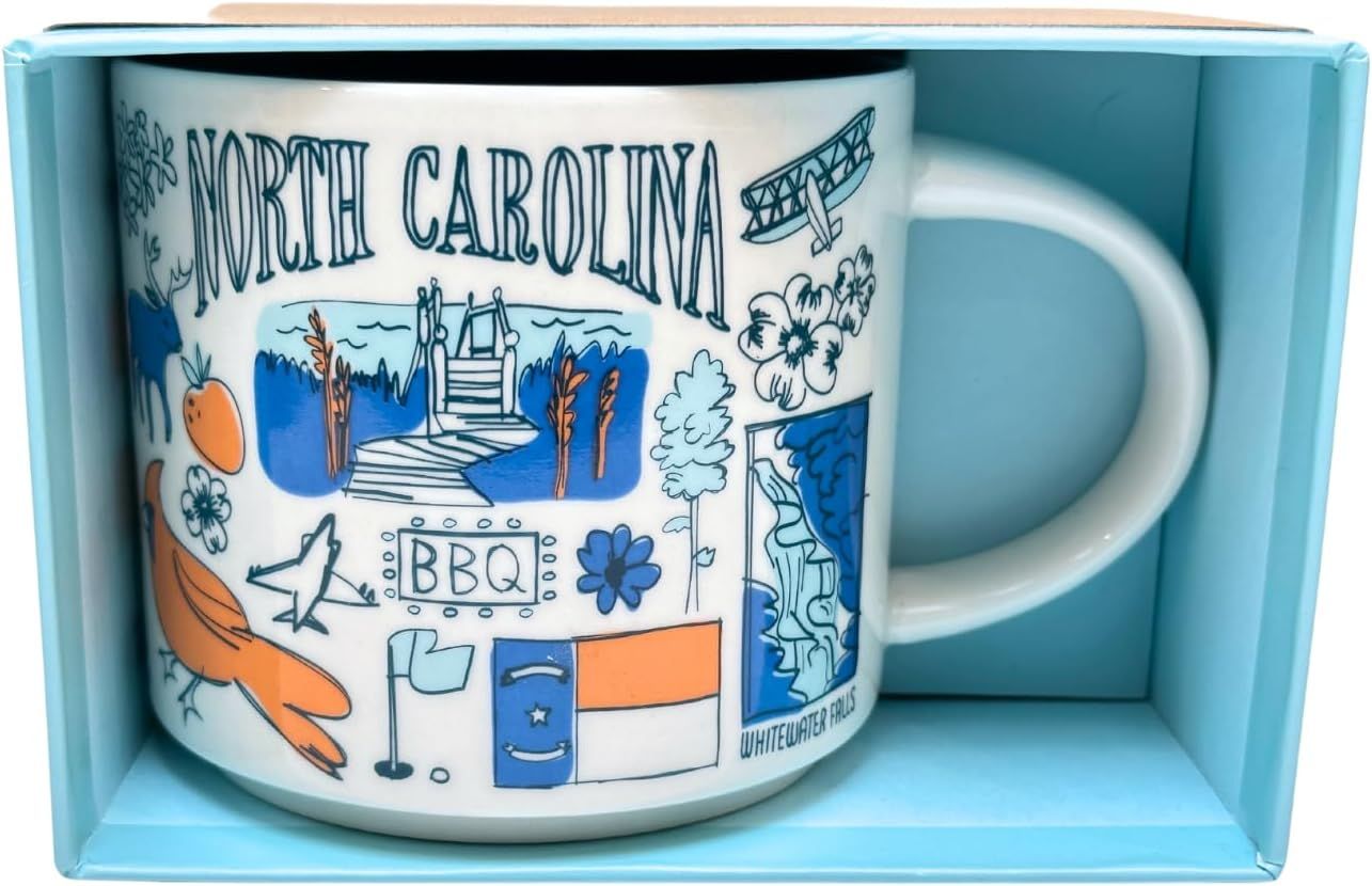 Starbucks Been There Series Collection North Carolina Coffee Mug New With Box,14 Fluid Ounces Blue | 657AHTKWC