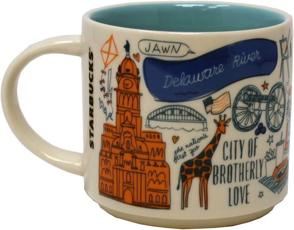 Starbucks Been There Series Philadelphia Ceramic Mug, 14 Oz Blue | 258NJHZXE