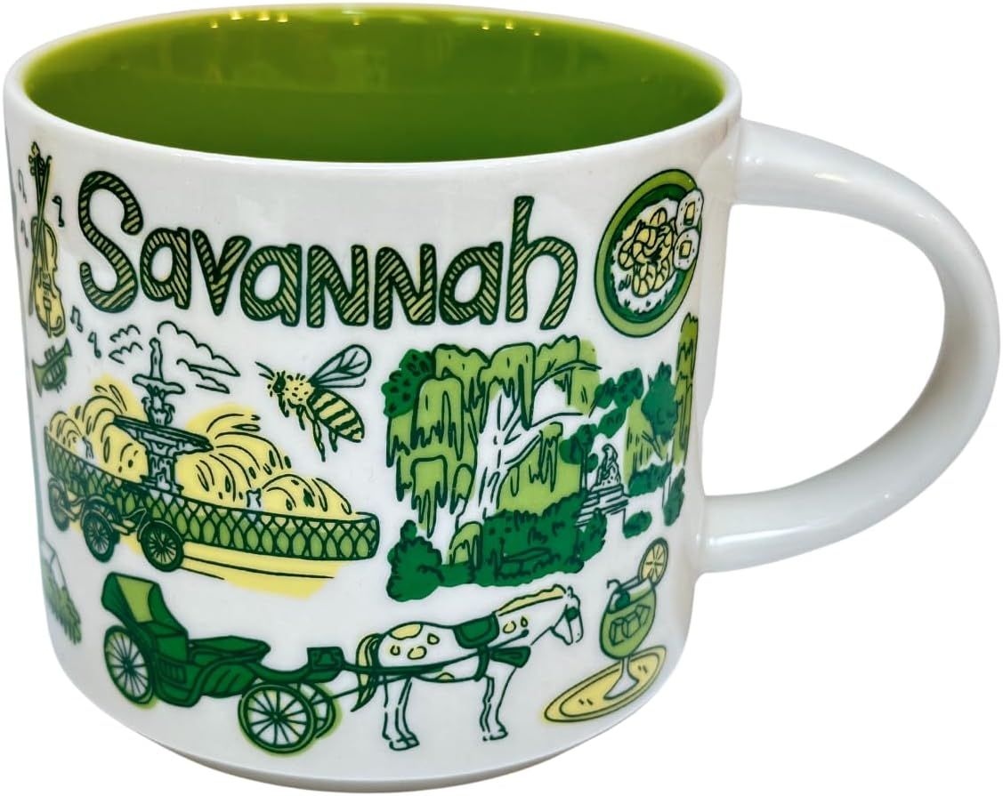 Starbucks Been There Series Savannah Ceramic Coffee Mug, 14 Oz White | 742OZDGVQ