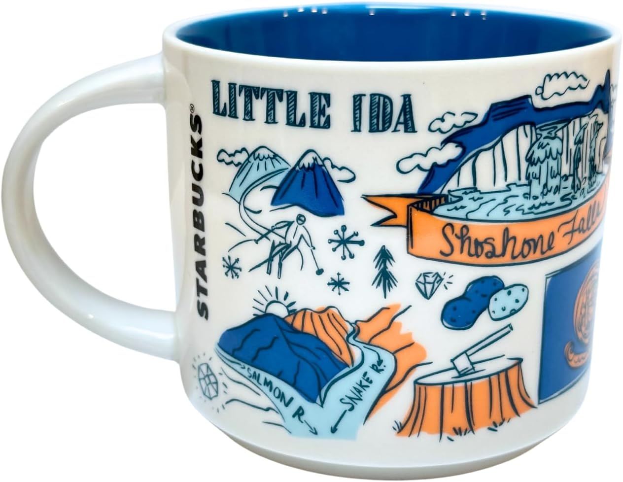 Starbucks Been There Series - Idaho Mug, 14 Fl Oz White Blue | 249DGTNJE