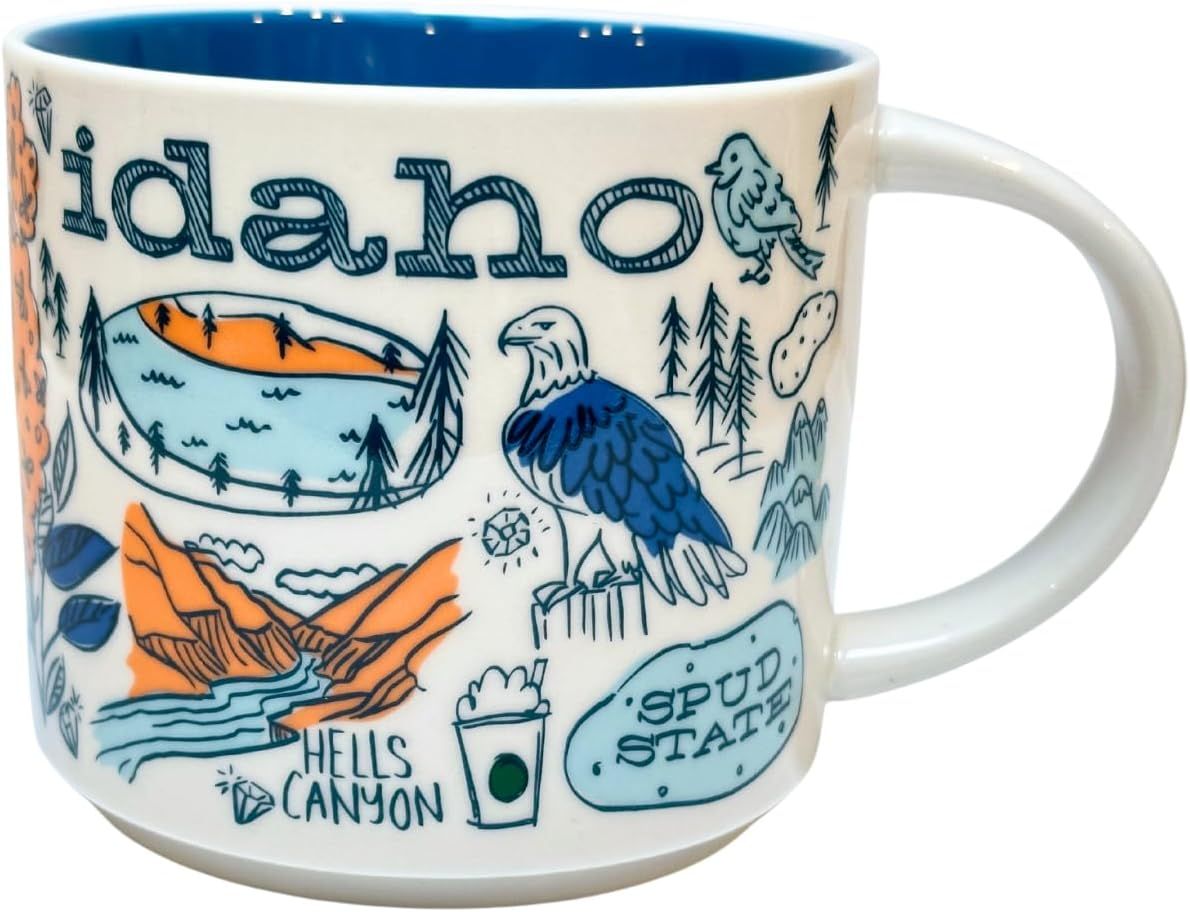 Starbucks Been There Series - Idaho Mug, 14 Fl Oz White Blue | 249DGTNJE