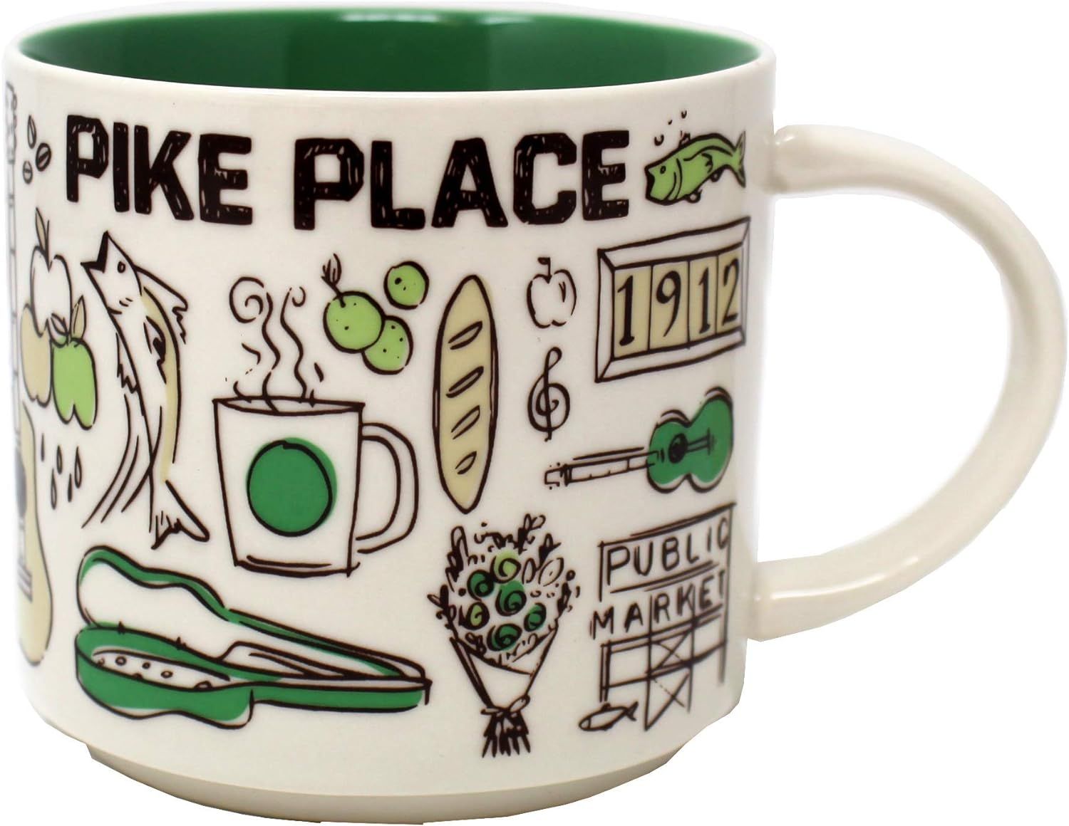 Starbucks Been There Series - Pike Place Market Mug, 14 Fl Oz Green | 926VZXLDH