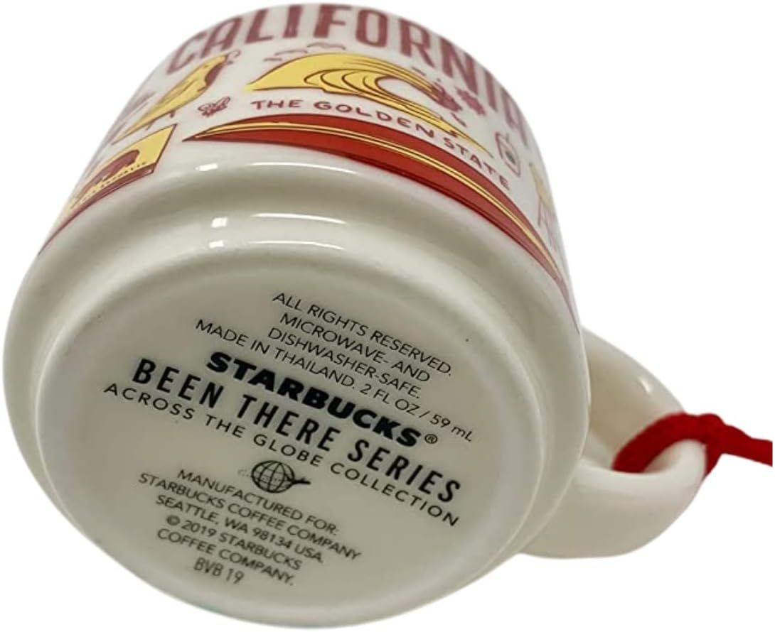 Starbucks California Been There Series Collection Ceramic Coffee Mug Demitasse Ornament 2 Oz Red | 752XQEKPV