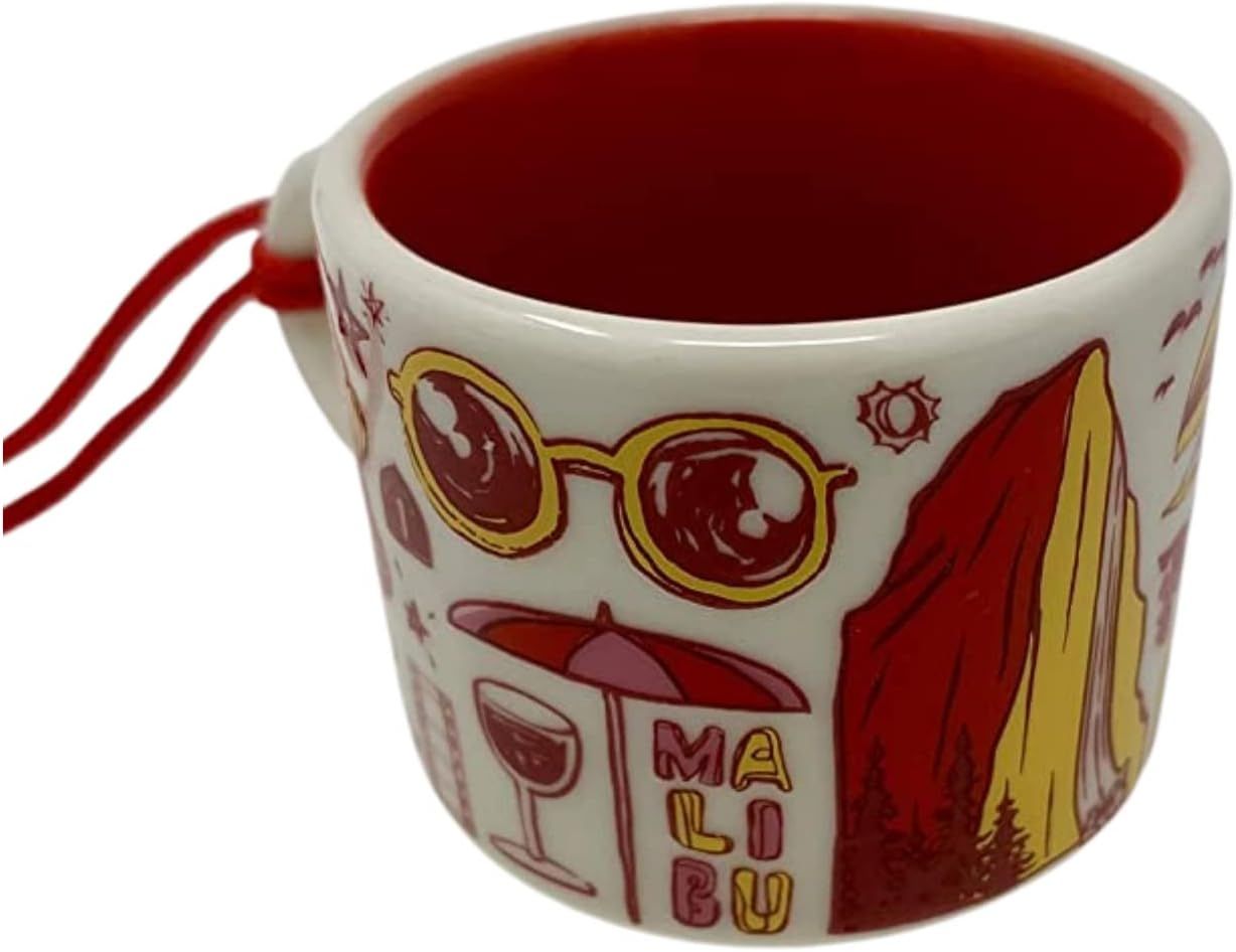 Starbucks California Been There Series Collection Ceramic Coffee Mug Demitasse Ornament 2 Oz Red | 752XQEKPV