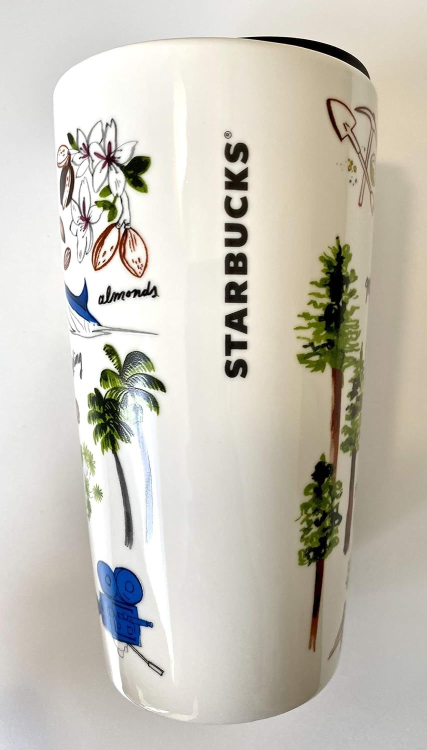 Starbucks California Double Walled Ceramic Travel Traveler Coffee Mug - 12 Oz White | 952EOJYCS