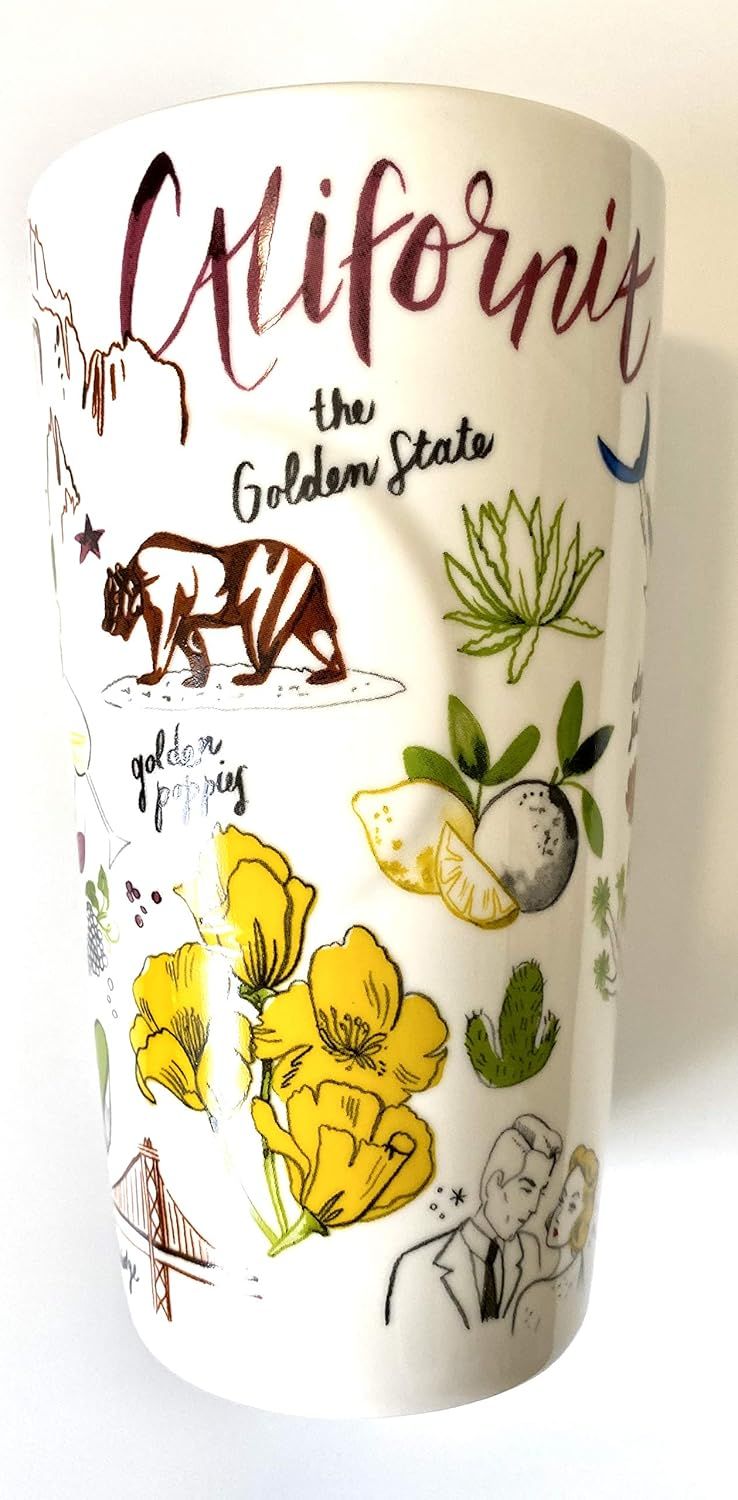 Starbucks California Double Walled Ceramic Travel Traveler Coffee Mug - 12 Oz White | 952EOJYCS