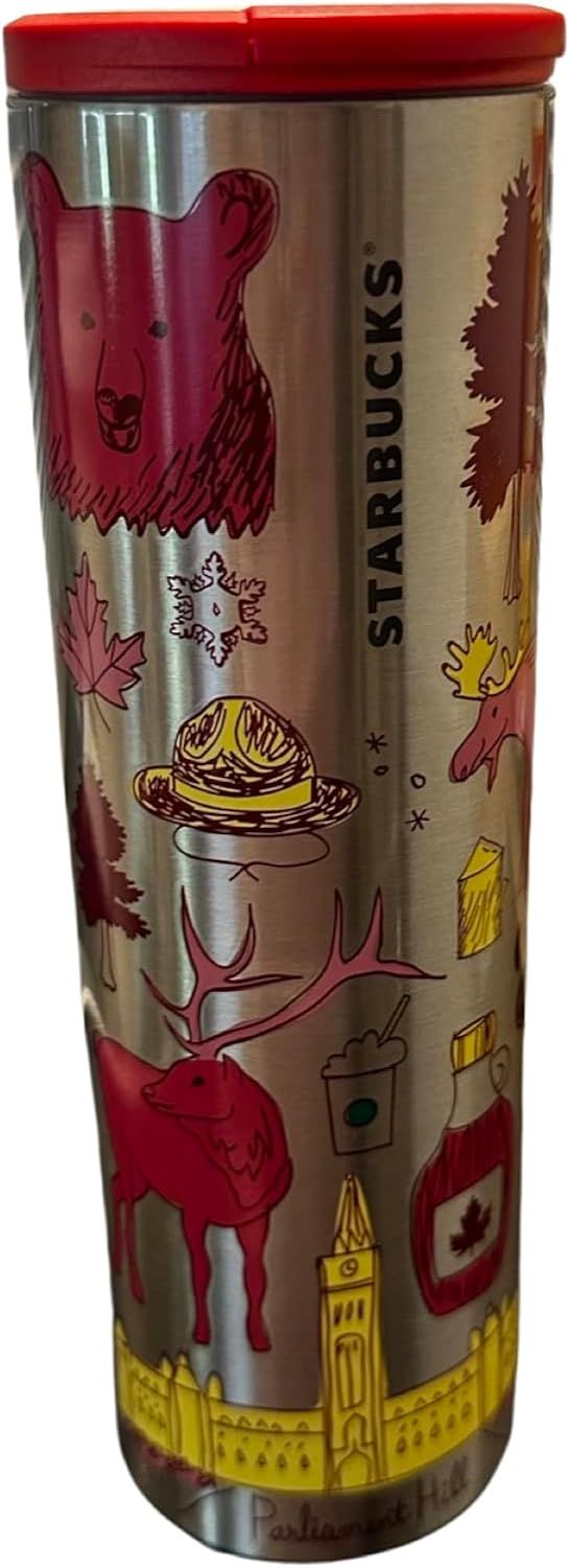 Starbucks Canada Vacuum Insulated Stainless Steel Traveler Tumbler, 16 Oz Red | 862LMNBHP