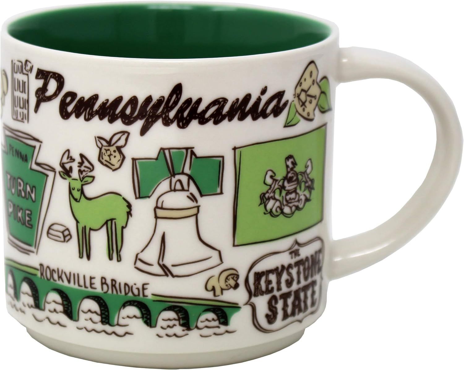 Starbucks Ceramic Been There Series Pennsylvania Mug, 14 Oz Green | 156XIAMDL