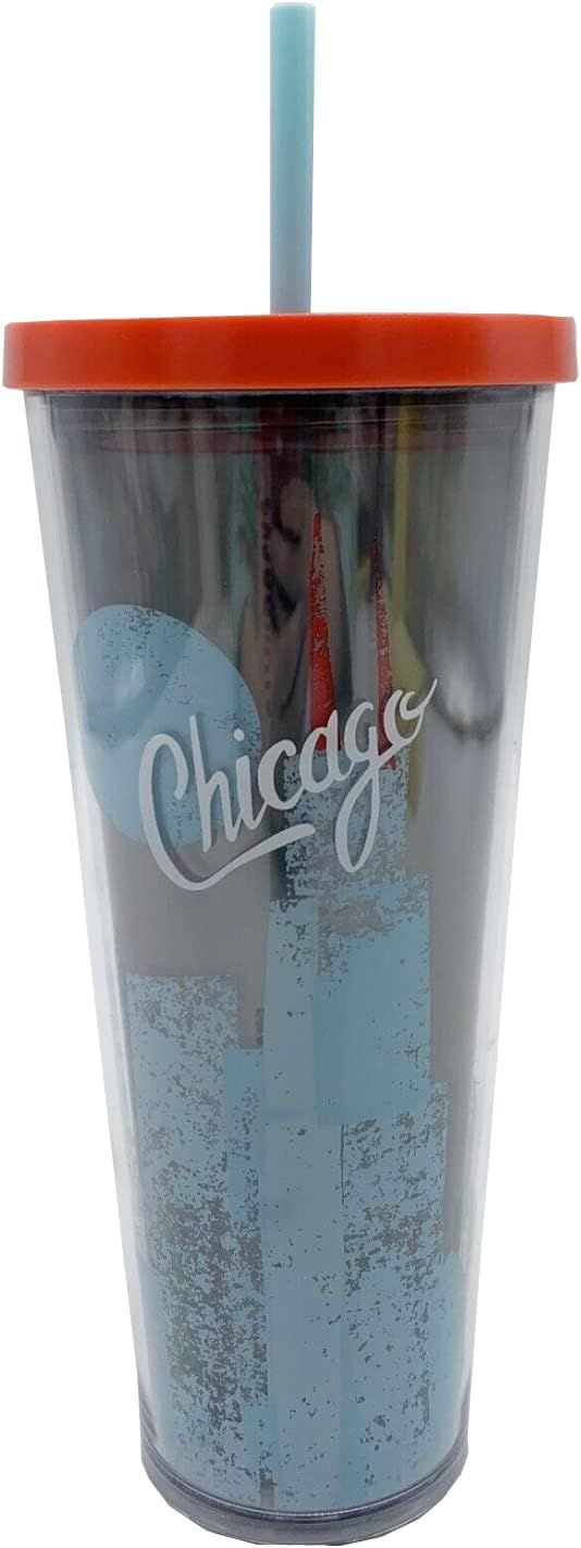 Starbucks Chicago Acrylic Cold Cup With Straw Venti Size, 24 Fl Oz Multicolor | 509ZXMLFE