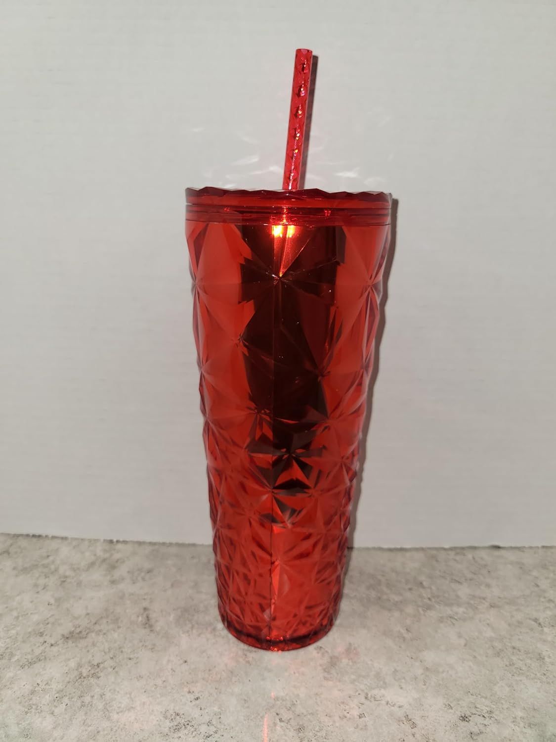 Starbucks Christmas Holidays Red Diamond Prism Crystal Venti 24oz Tumbler Red | 417MYUTJF