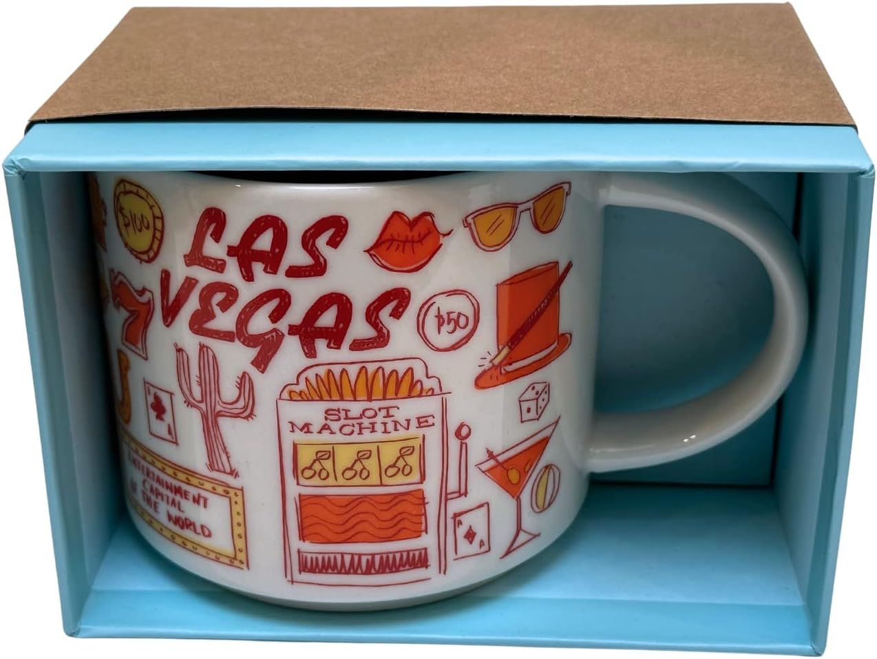 Starbucks Coffee Mug - Been There Series Across The Globe (Las Vegas),14 Ounces Orange | 931CFGRNJ