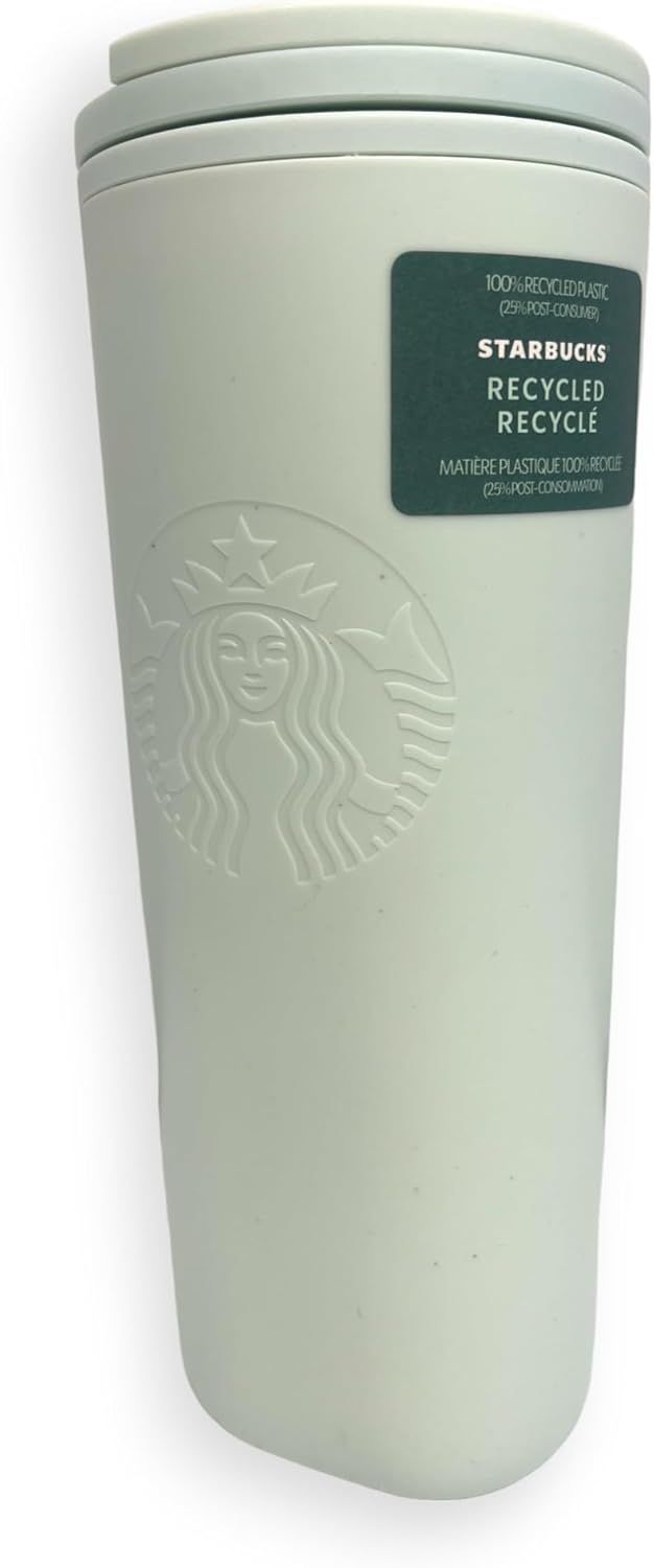 Starbucks Embossed Mermaid Logo Recycled Plastic Tumbler, White 16oz White | 341DJNSUB