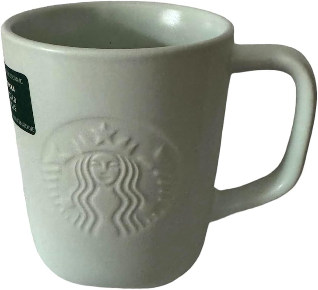 Starbucks Embossed Mermaid Logo Recycled Ceramic Mug, White 16oz White | 180ZEATKC