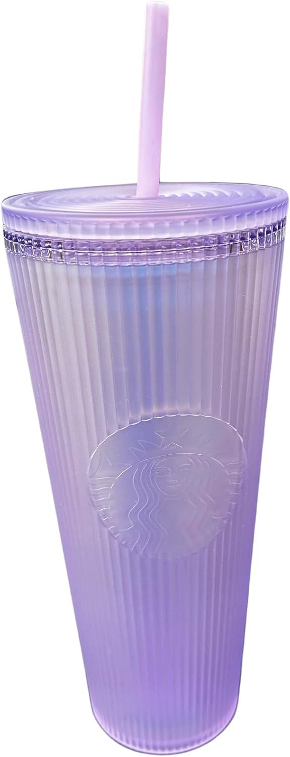 Starbucks Fall 2023 Lilac Aurora Iridescent Pleated Soft Touch Tumbler 24oz Venti Purple | 483WIACJR