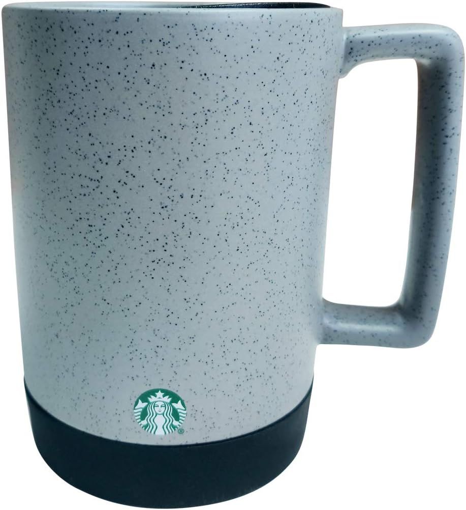 Starbucks Grey/Black Speckled Ceramic Desktop Mug Silicone Nonslip Bottom With Press-in Lid, 14 Fl Oz Grey | 873ERZOXL