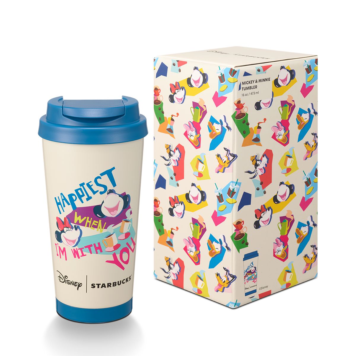 Starbucks Happiest With You Mickey & Minnie 16oz Tumbler Multicolor | 805EPGJYV