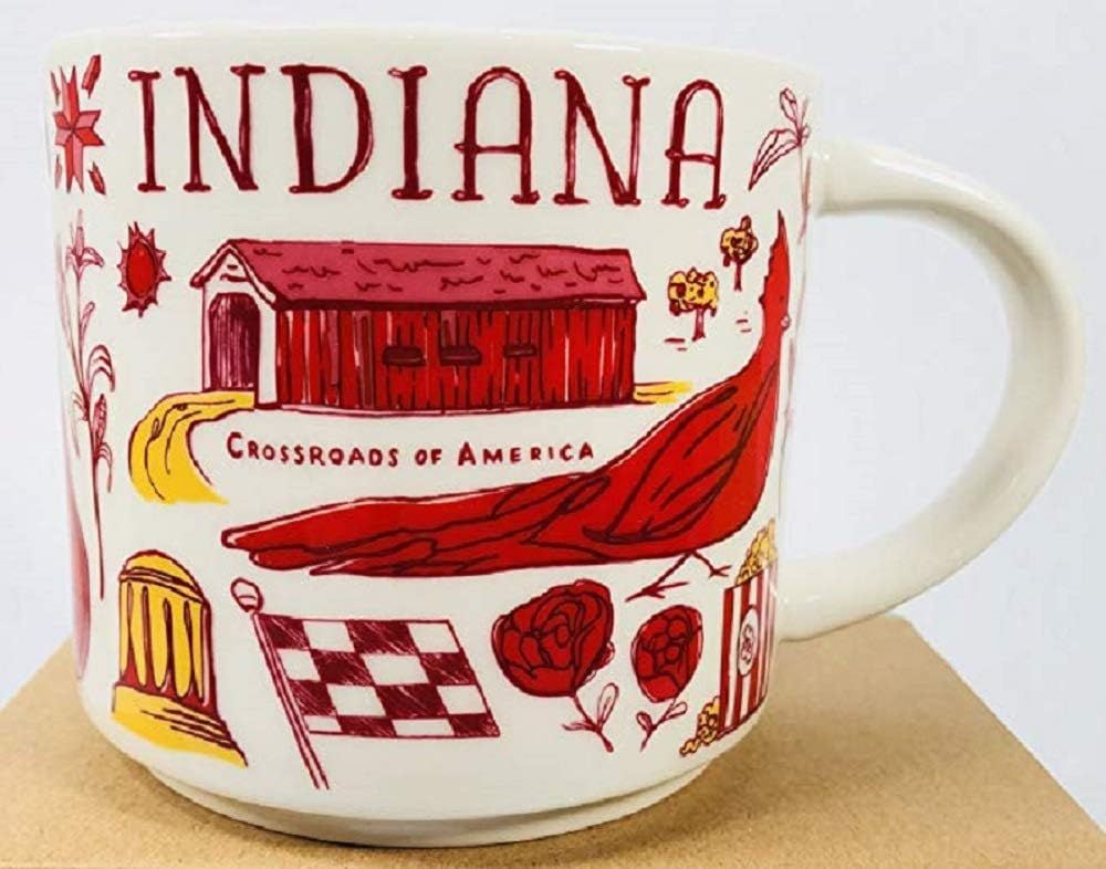 Starbucks Indiana Ceramic Mug Been There Series Across The Globe Collection, 14 Ounces Multicolor | 569NOVLAH